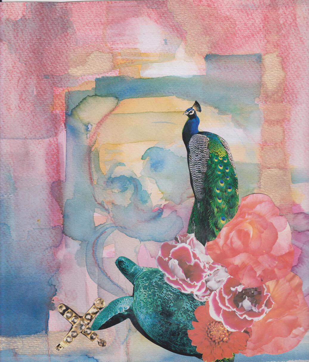 s/t Acuarela y collage sobre papel, 2020