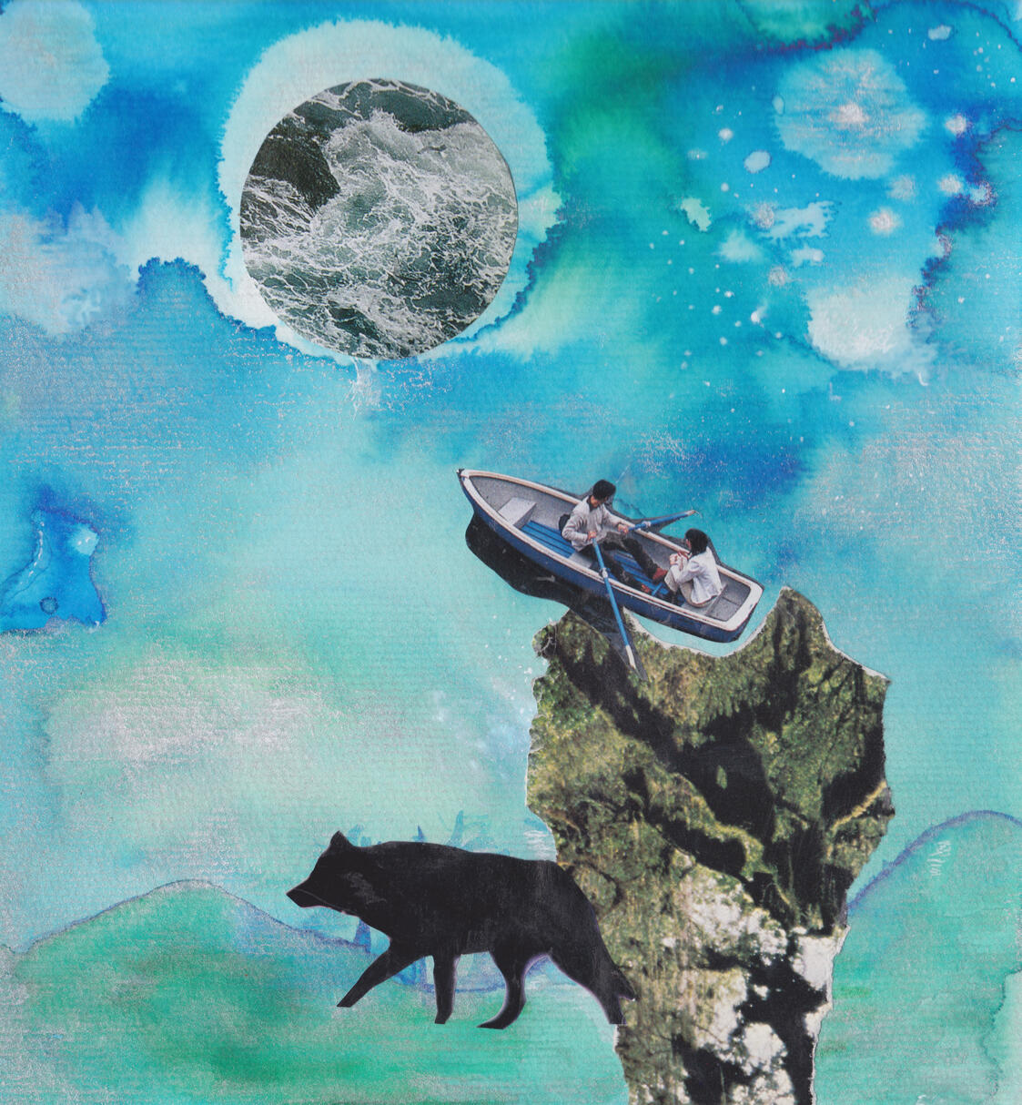 s/t Acuarela y collage sobre papel, 2020