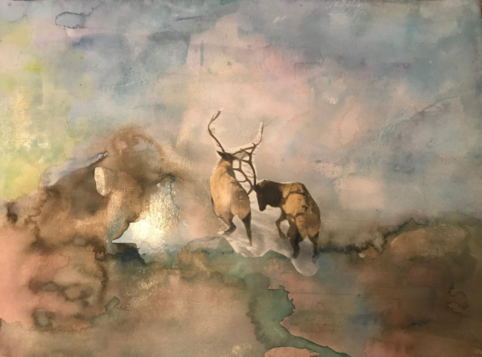 s/t Acuarela y collage sobre papel, 2020